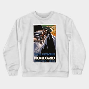 Monte Carlo Automotive Rallye, January 1930 Art Deco Poster Design Crewneck Sweatshirt